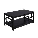 Black Square Cut-Out Sides Coffee Table