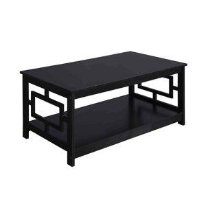 Black Square Cut-Out Sides Coffee Table