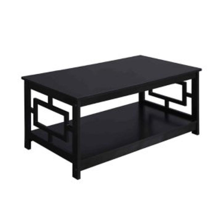 Black Square Cut-Out Sides Coffee Table