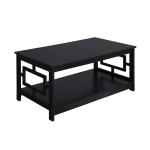 Black Square Cut-Out Sides Coffee Table