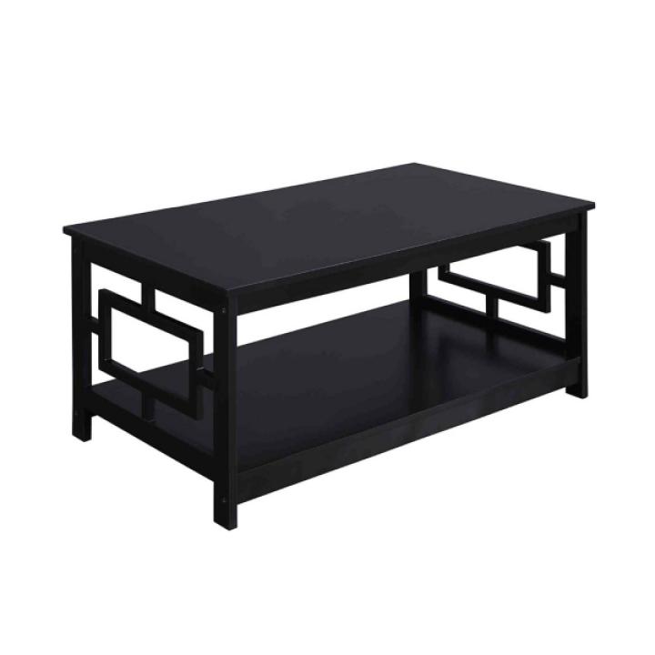 Black Square Cut-Out Sides Coffee Table