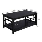 Black Square Cut-Out Sides Coffee Table