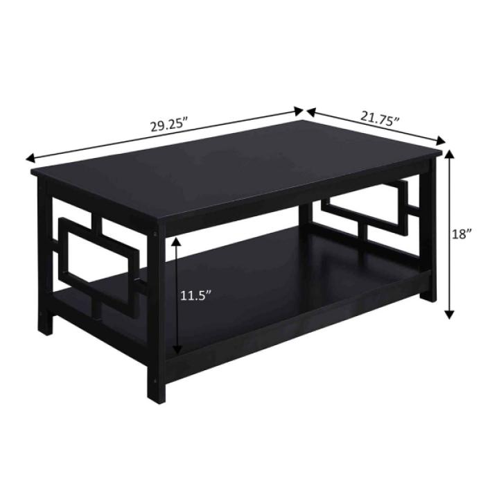 Black Square Cut-Out Sides Coffee Table