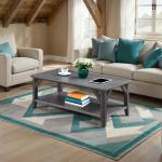 Gray Tapered Legs Rustic Coffee Table