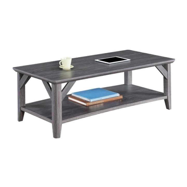 Gray Tapered Legs Rustic Coffee Table