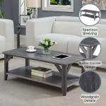 Gray Tapered Legs Rustic Coffee Table