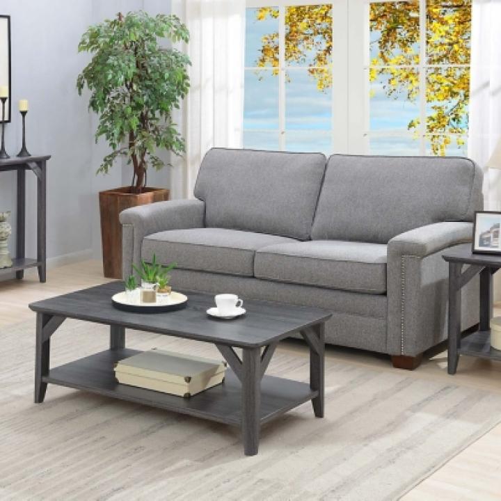 Gray Tapered Legs Rustic Coffee Table
