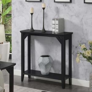 Black Tapered Legs Rustic Console Table