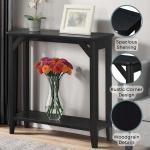 Black Tapered Legs Rustic Console Table