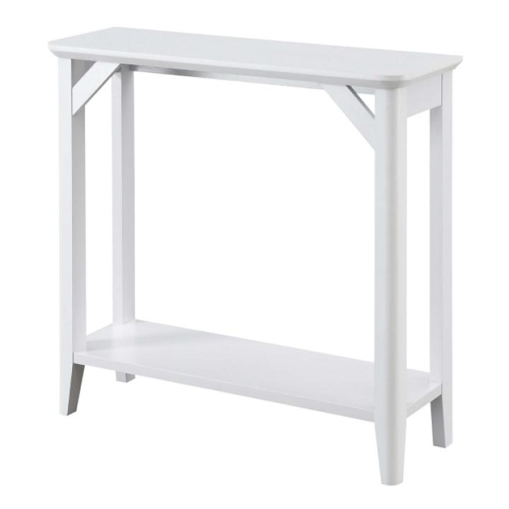 White Tapered Legs Rustic Console Table