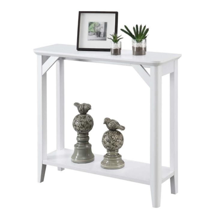 White Tapered Legs Rustic Console Table
