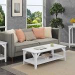 White Tapered Legs Rustic Console Table