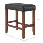 Black Faux Leather Madison Walnut Counter Stool