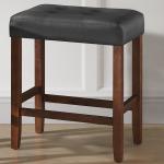 Black Faux Leather Madison Walnut Counter Stool