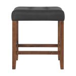 Black Faux Leather Madison Walnut Counter Stool