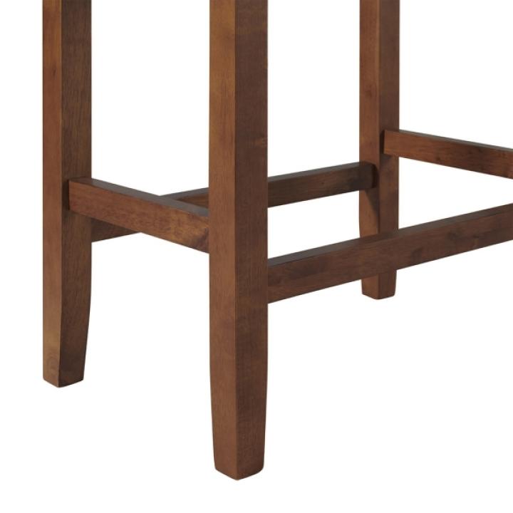 Black Faux Leather Madison Walnut Counter Stool