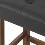 Black Faux Leather Madison Walnut Counter Stool