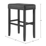 Black Faux Leather Tufted Madison Bar Stool