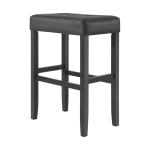 Black Faux Leather Tufted Madison Bar Stool