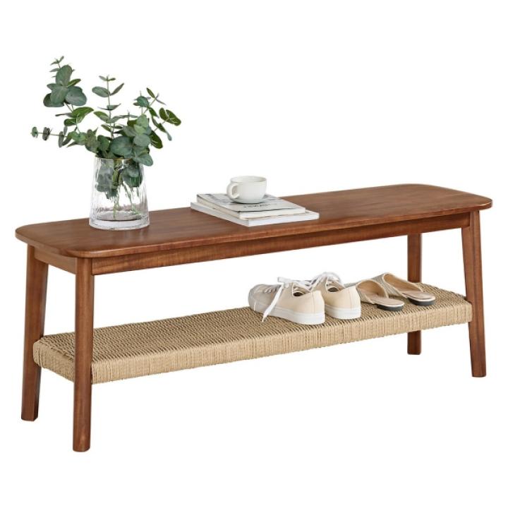 Calais Natural Rubber Wood Bench