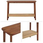 Calais Natural Rubber Wood Console Table