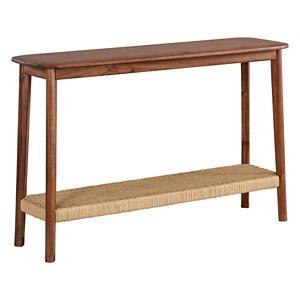 Calais Natural Rubber Wood Console Table