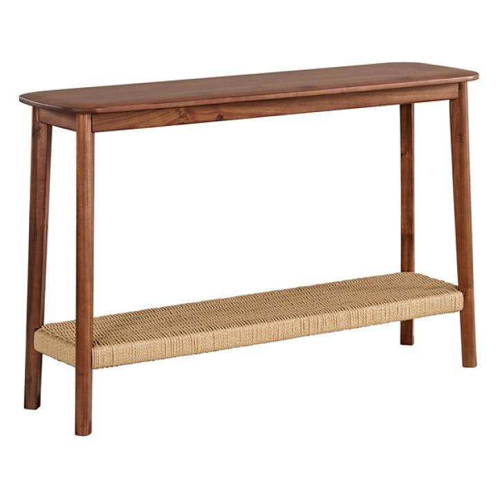 Calais Natural Rubber Wood Console Table