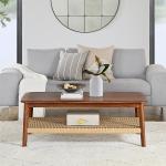 Calais Natural Rubber Wood Coffee Table