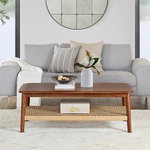 Calais Natural Rubber Wood Coffee Table