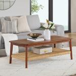 Calais Natural Rubber Wood Coffee Table