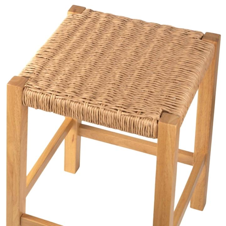 Newport Natural Wood and Rattan Counter Stool