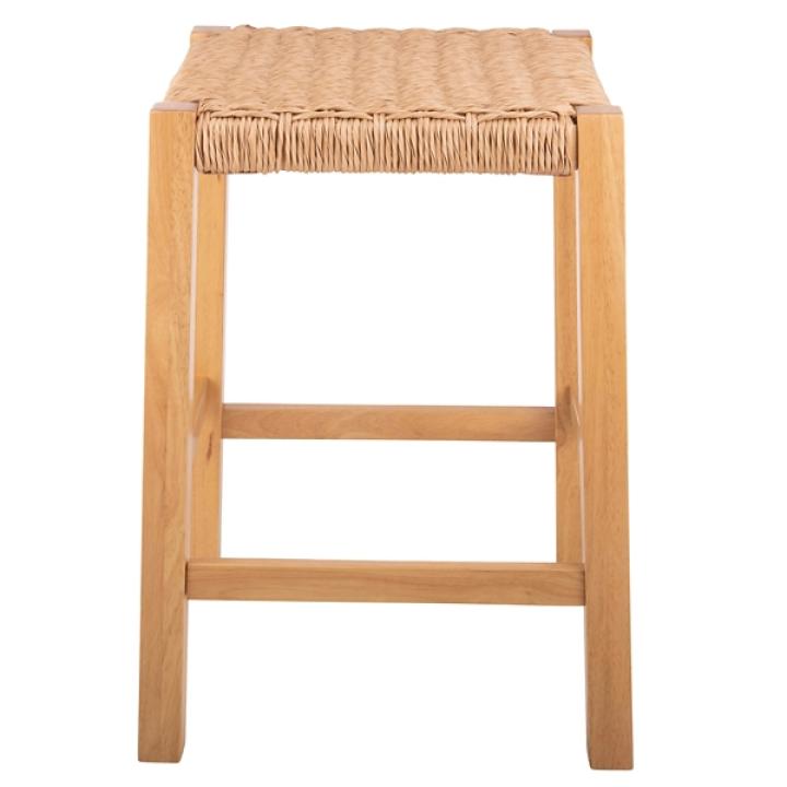 Newport Natural Wood and Rattan Counter Stool