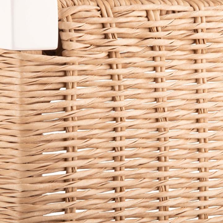 White Newport Wood and Rattan Counter Stool