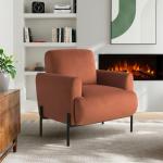 Rust Velvet Upholstered Knox Accent Chair