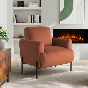 Rust Velvet Upholstered Knox Accent Chair