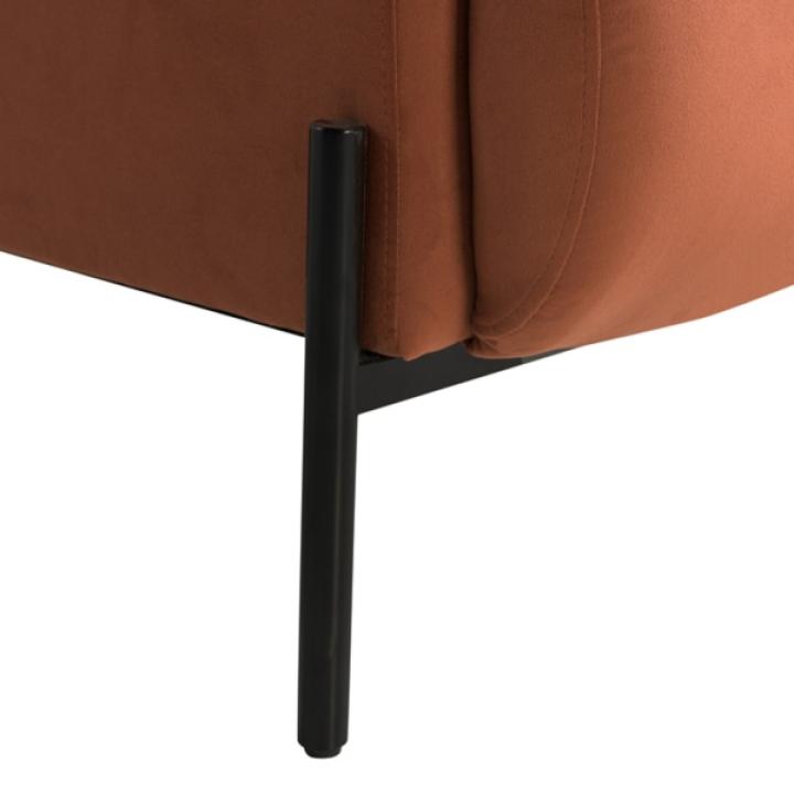 Rust Velvet Upholstered Knox Accent Chair