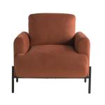 Rust Velvet Upholstered Knox Accent Chair