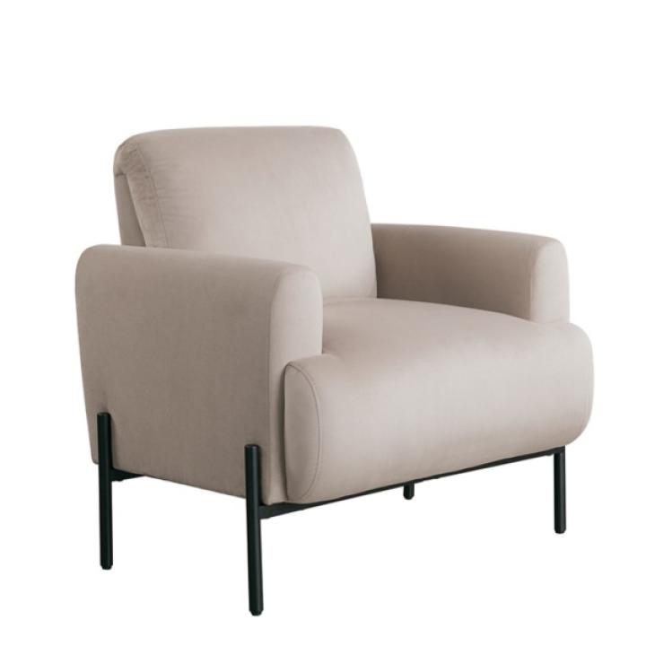 Taupe Velvet Upholstered Knox Accent Chair