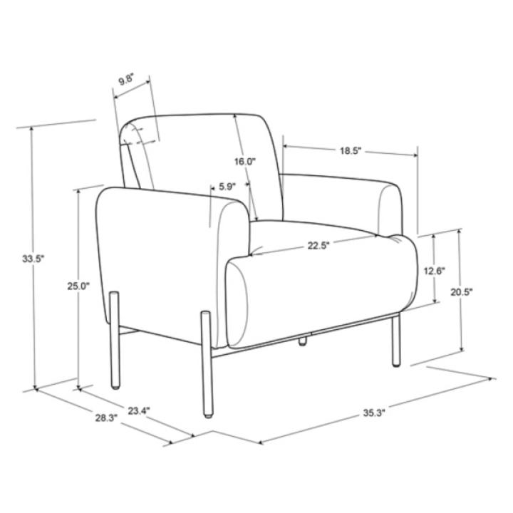 Taupe Velvet Upholstered Knox Accent Chair