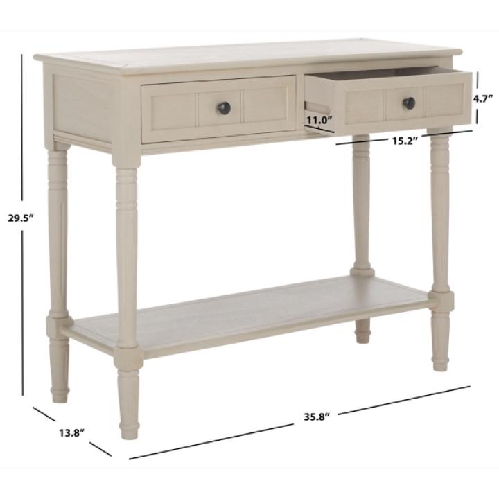 Vintage Gray 2-Drawer Samantha Console Table