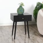 Black Wood 1-Drawer Arthur Accent Table