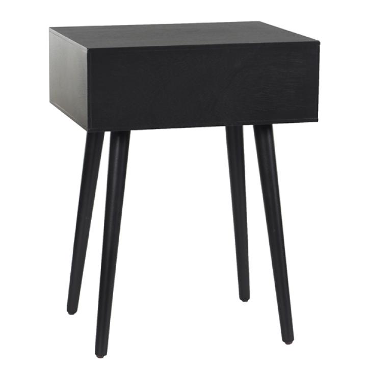 Black Wood 1-Drawer Arthur Accent Table
