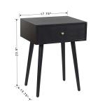 Black Wood 1-Drawer Arthur Accent Table