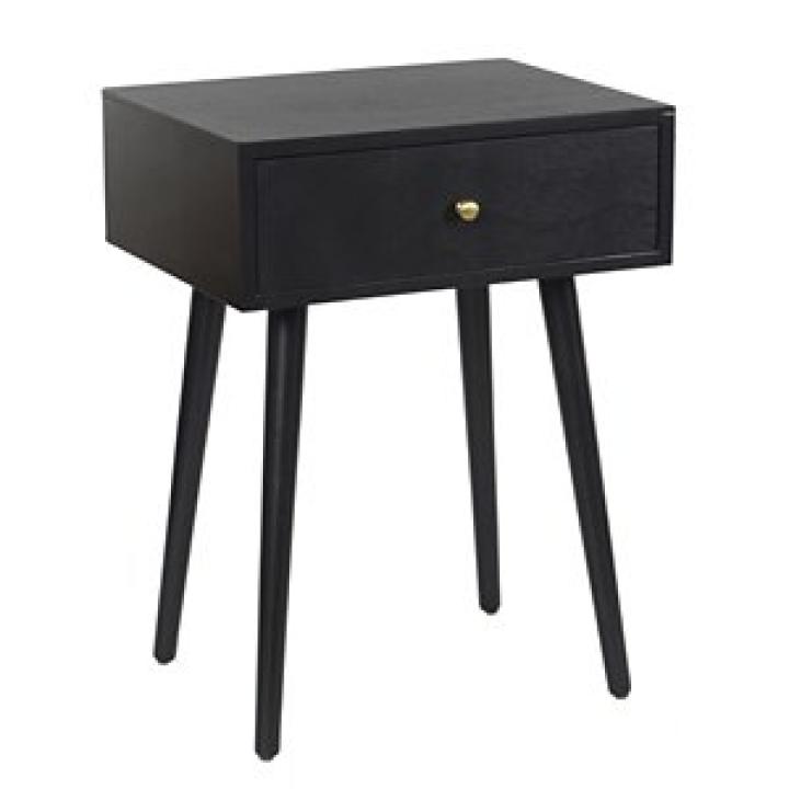 Black Wood 1-Drawer Arthur Accent Table