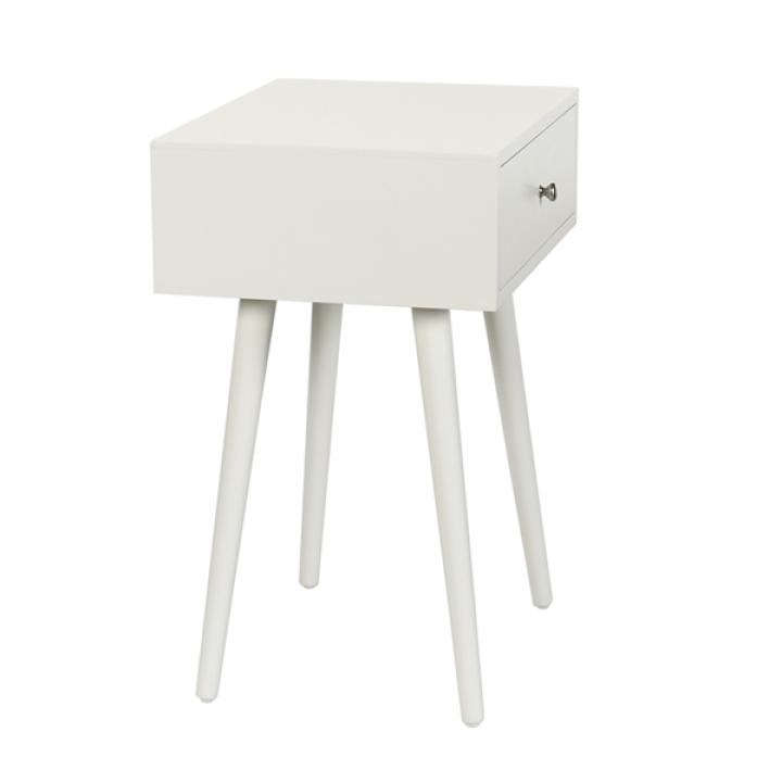 White Wood 1-Drawer Arthur Accent Table