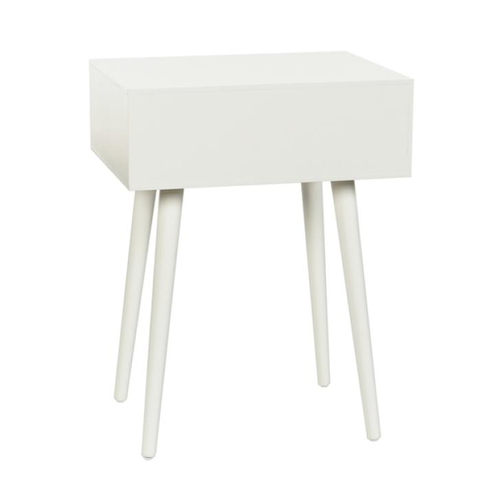 White Wood 1-Drawer Arthur Accent Table