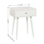 White Wood 1-Drawer Arthur Accent Table