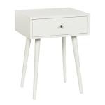 White Wood 1-Drawer Arthur Accent Table