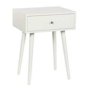 White Wood 1-Drawer Arthur Accent Table