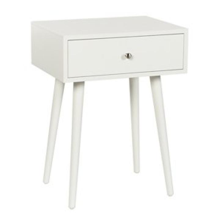White Wood 1-Drawer Arthur Accent Table